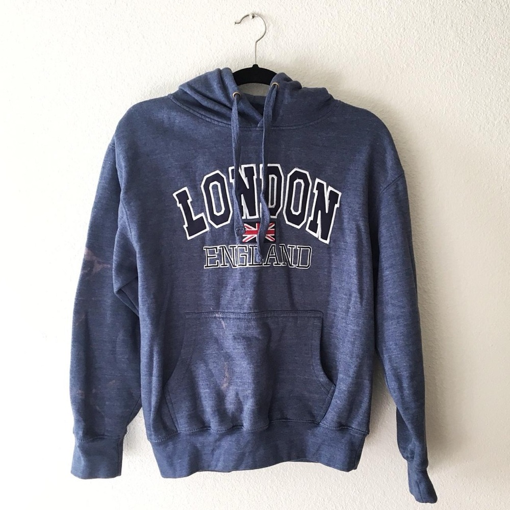 Gradient Dark Blue London England Hoodie